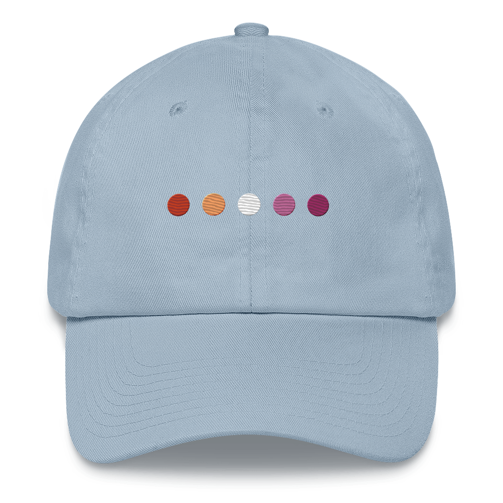 Embroidered Lesbian Hat: Pride Flag Horizontal Circle Design