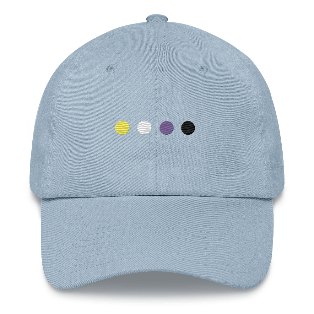 Embroidered Nonbinary Hat: Pride Flag Horizontal Circle Design