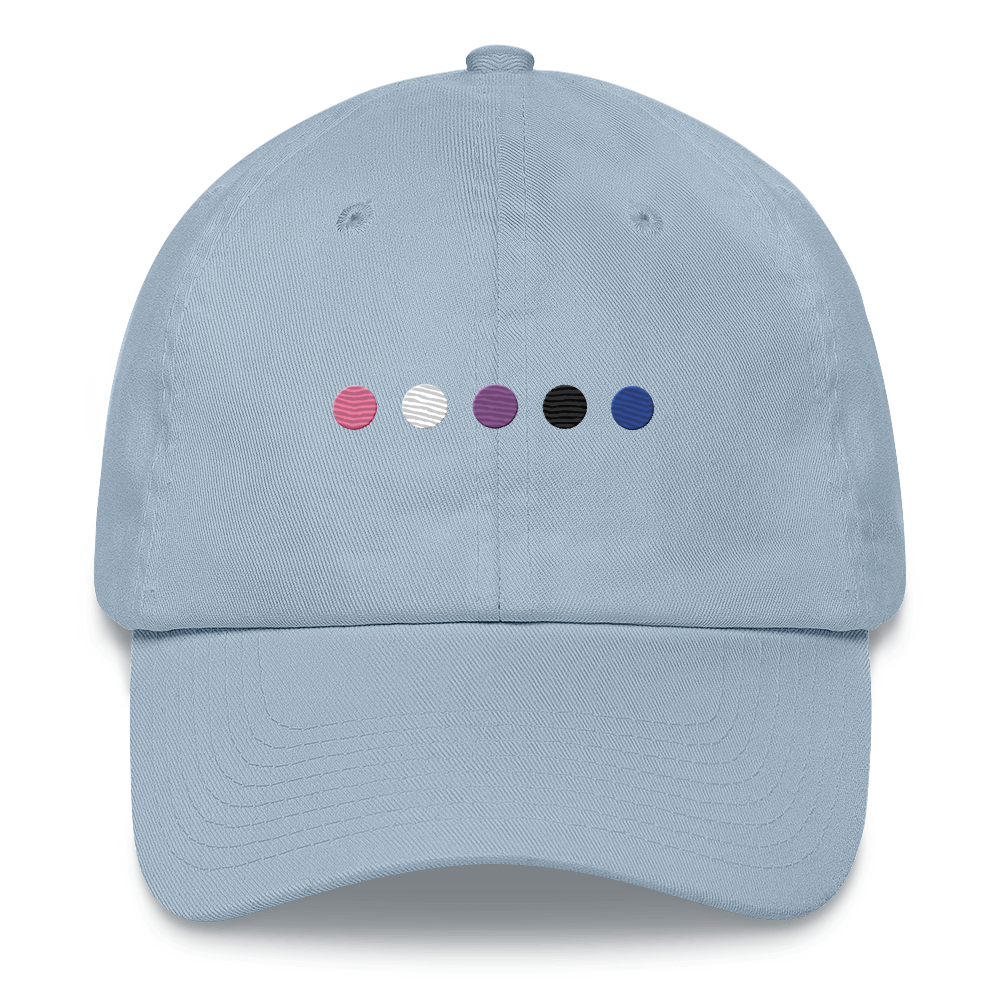 Embroidered Genderfluid Hat: Pride Flag Horizontal Circle Design
