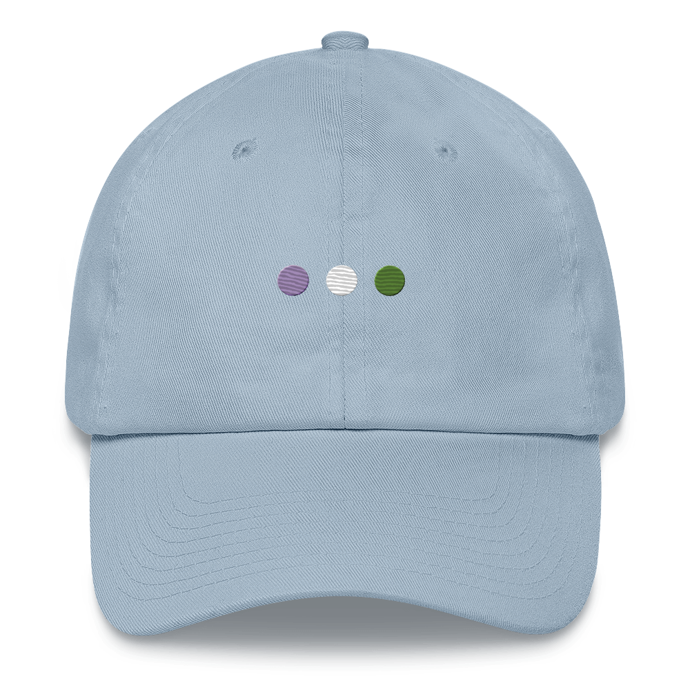 Embroidered Genderqueer Hat: Pride Flag Horizontal Circle Design