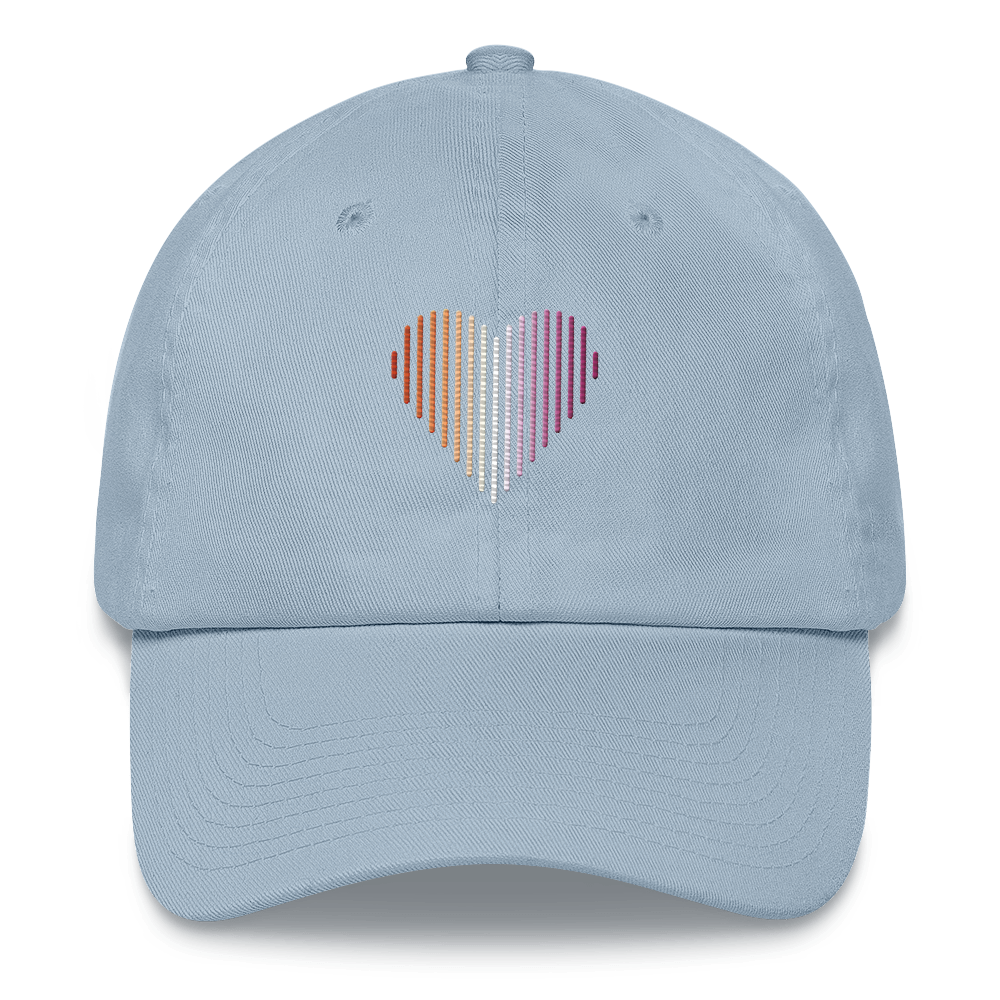 Lesbian Heart Lines Hat: Embroidered Pride Gradient Cap