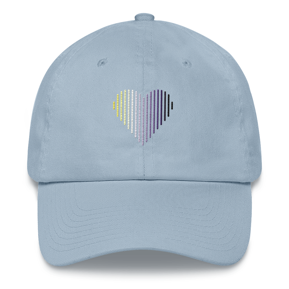 Nonbinary Heart Lines Hat: Embroidered Pride Gradient Cap