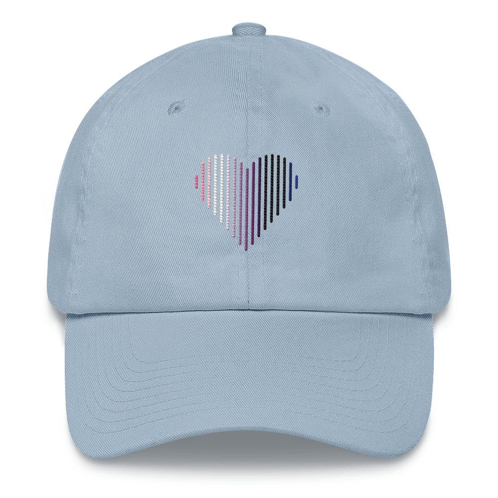 Genderfluid Heart Lines Hat: Embroidered Pride Gradient Cap