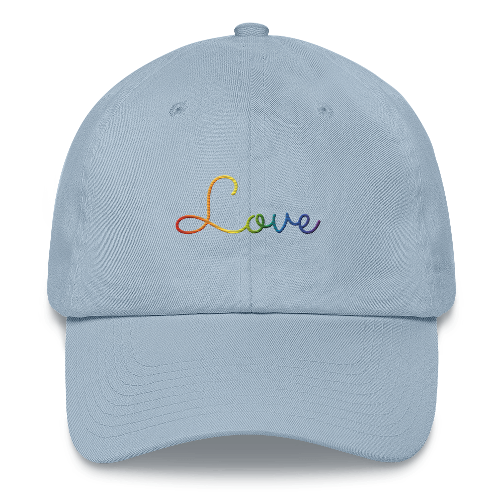 Pride Love Script Hat: Elegantly Embroidered Pride Cap