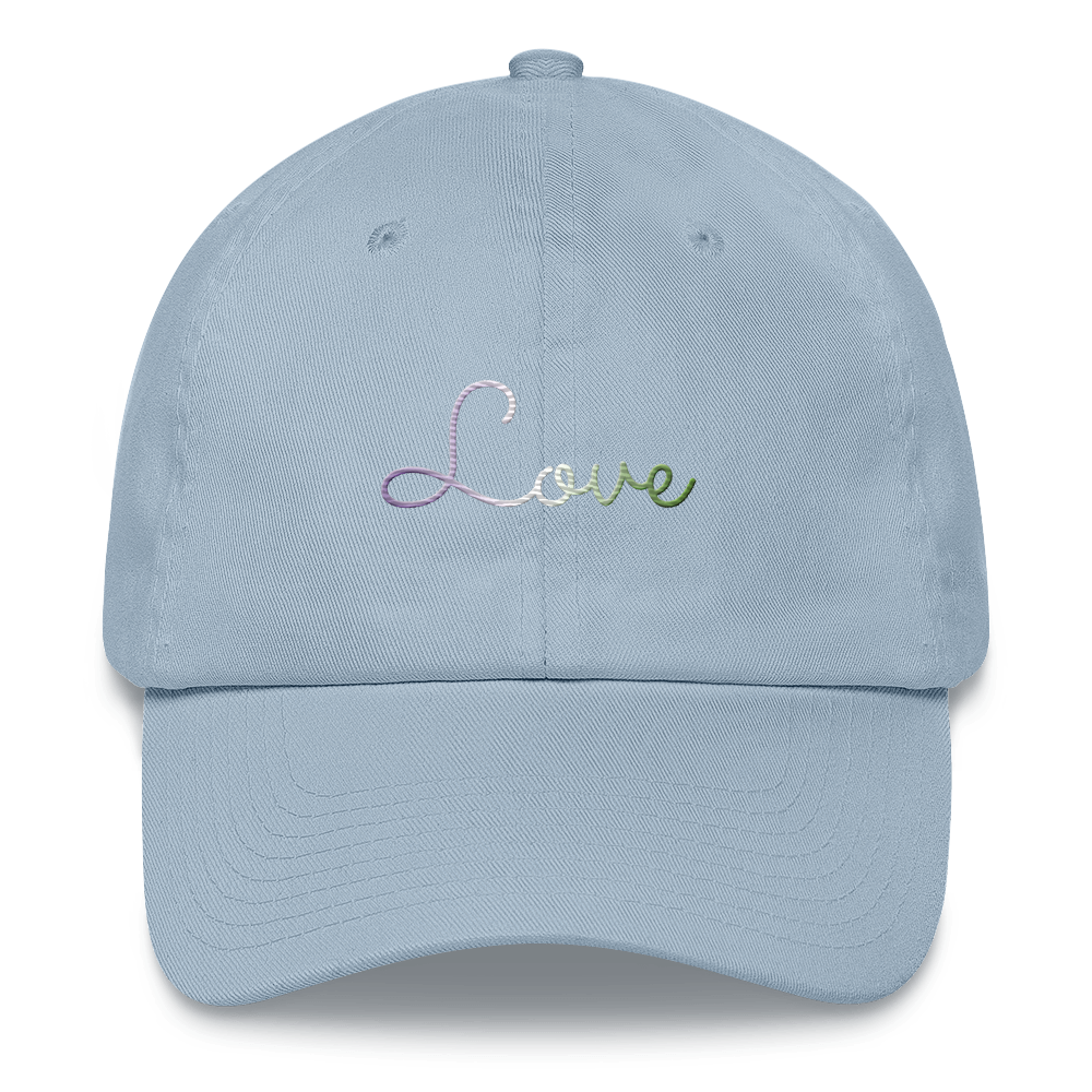 Genderqueer Love Script Hat: Elegantly Embroidered Pride Cap