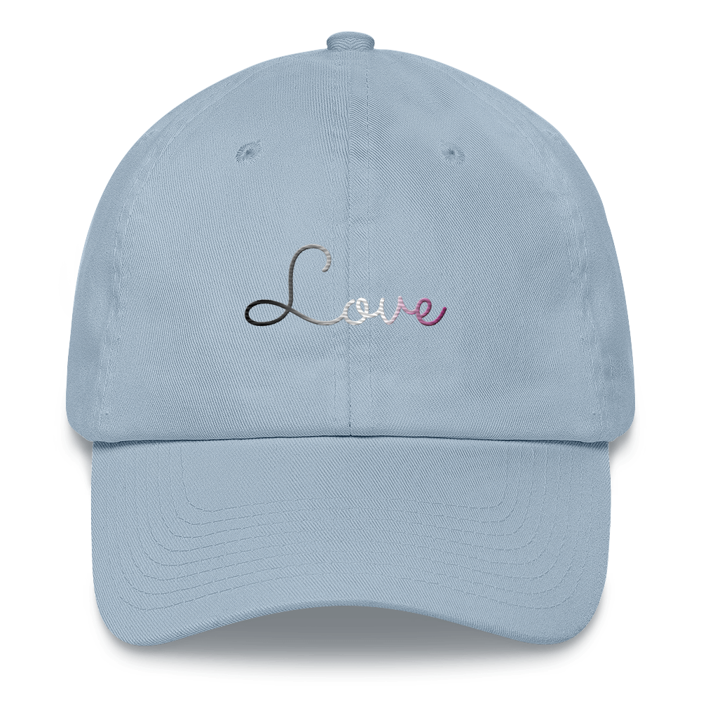 Asexual Love Script Hat: Elegantly Embroidered Pride Cap