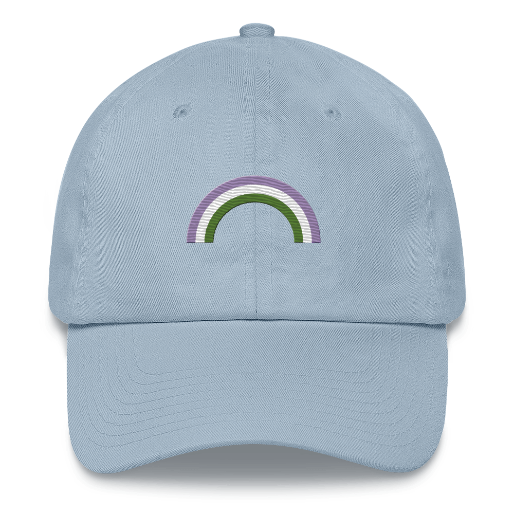 Embroidered Genderqueer Rainbow Hat: Pride Flag LGBTQ+ Design