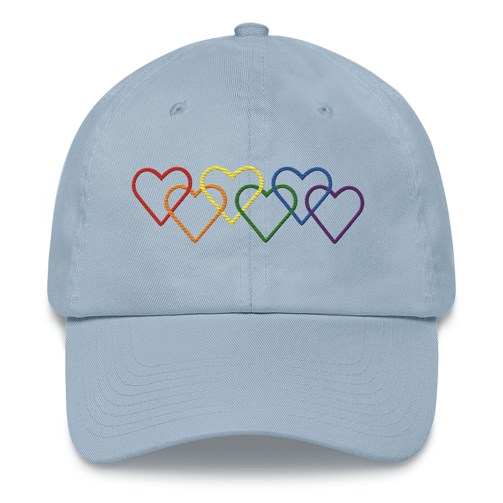 Pride Hat: Interlaced Heart Outlines Embroidered Cap