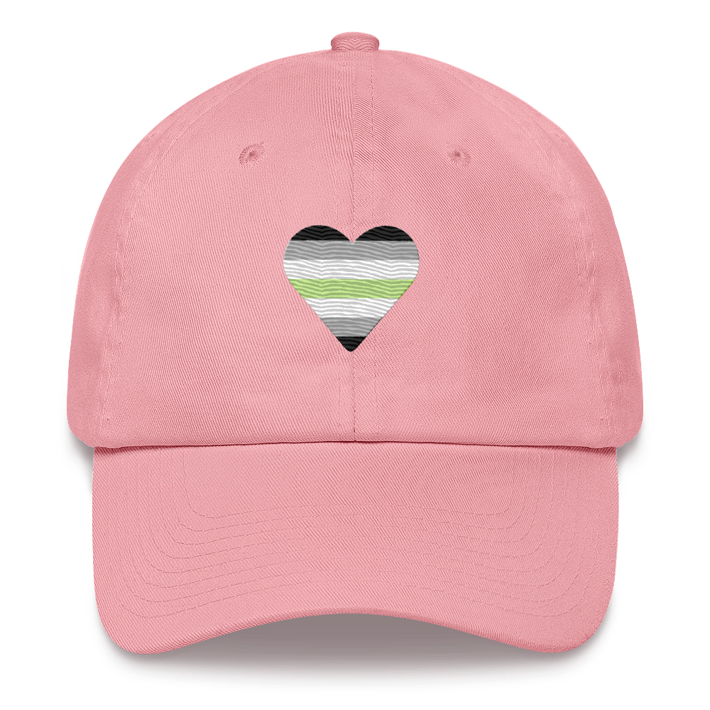 Agender Flag Embroidered Heart Hat: Celebratory LGBTQ+ Pride Design