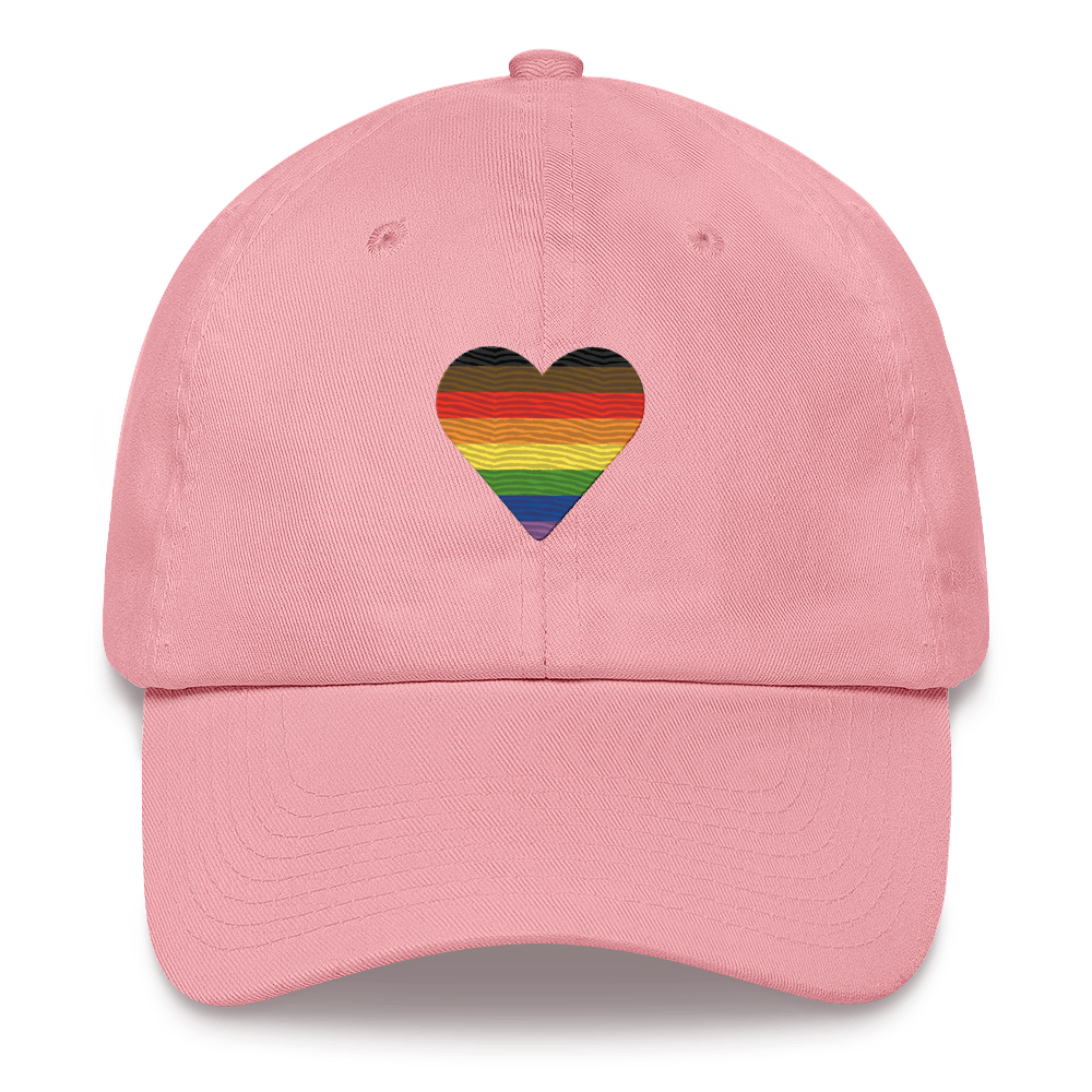Philly Pride Flag Embroidered Heart Hat: Celebratory LGBTQ+ Pride Design
