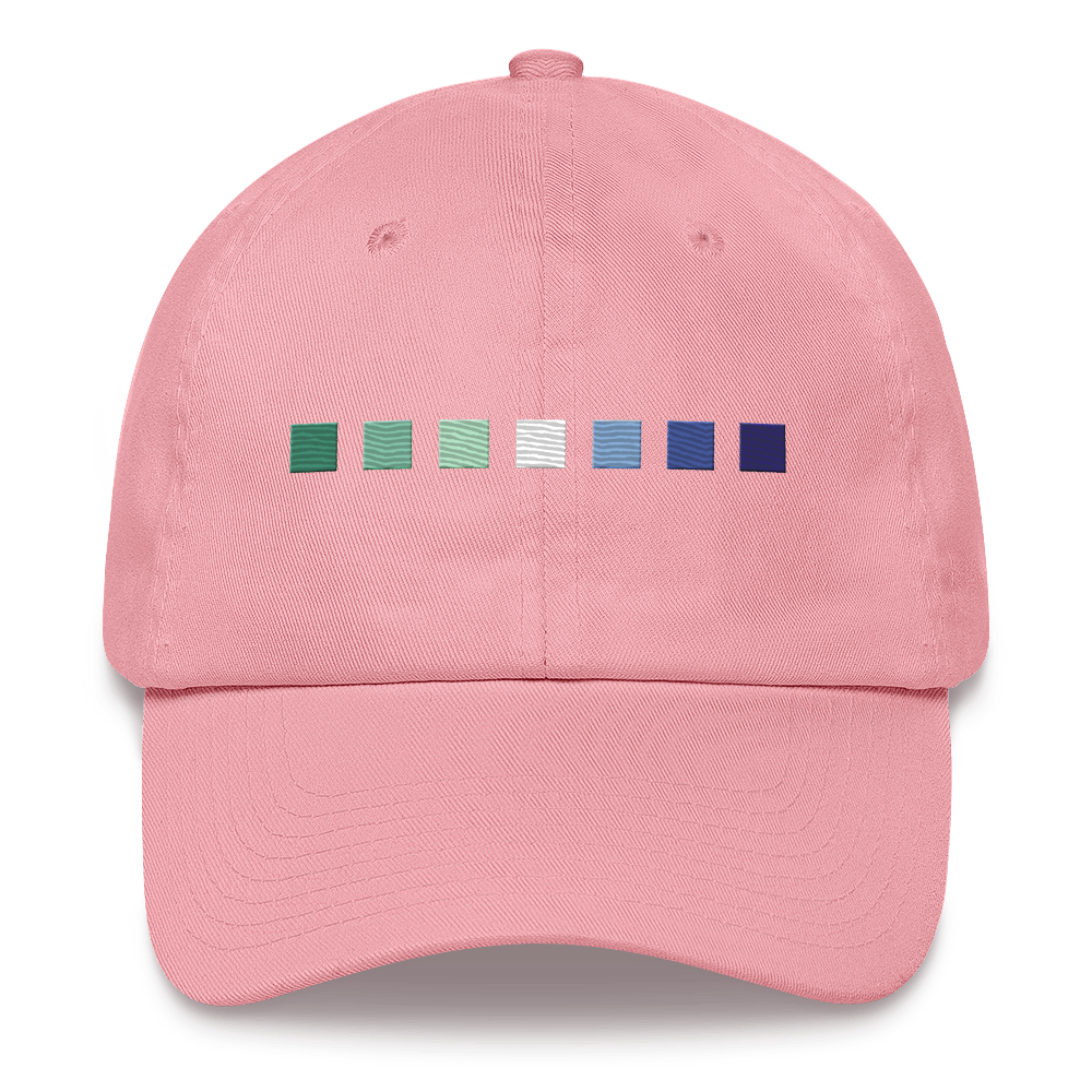 Embroidered Gay Pride Hat: Pride Flag Horizontal Square Design
