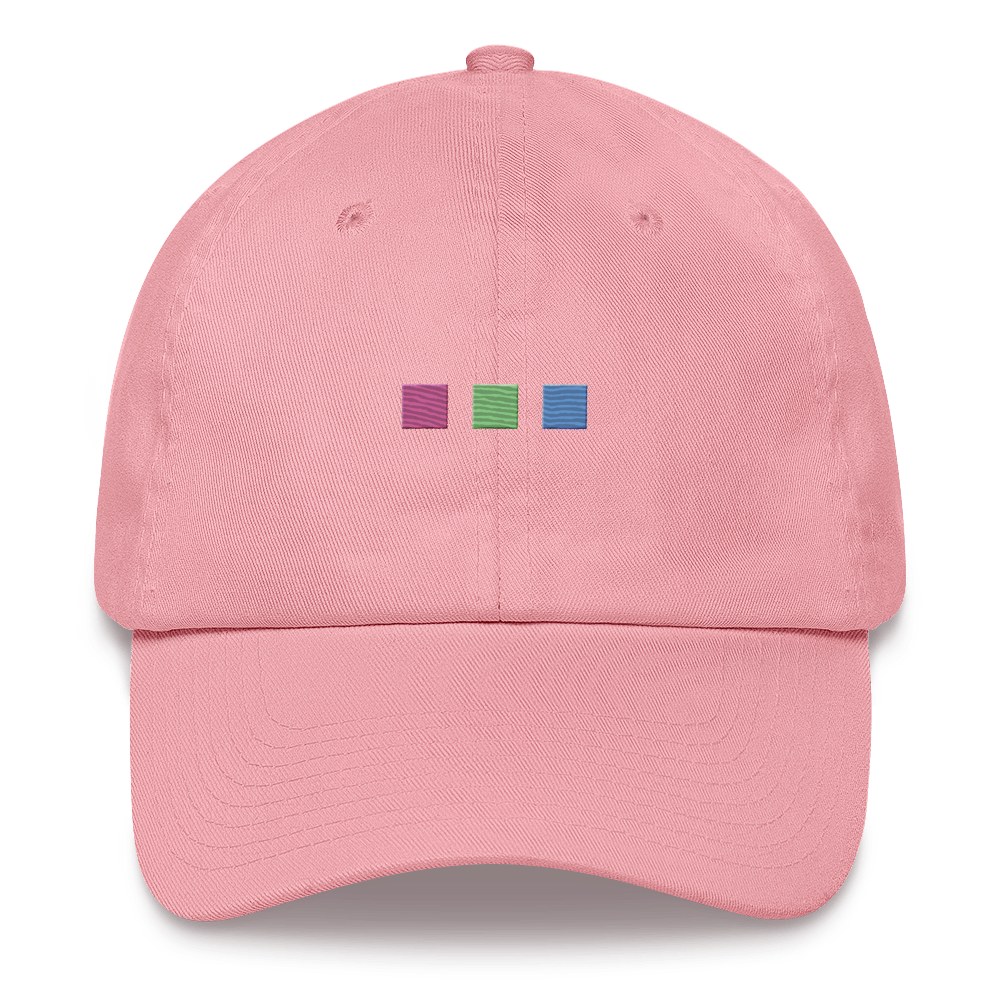 Embroidered Polysexual Hat: Pride Flag Horizontal Square Design