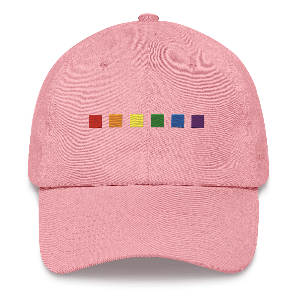 Embroidered Pride Hat: Pride Flag Horizontal Square Design