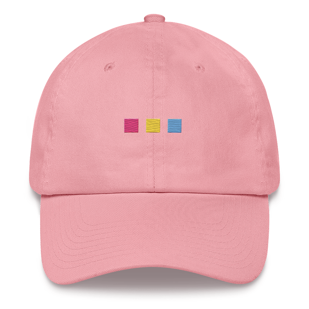 Embroidered Pansexual Hat: Pride Flag Horizontal Square Design