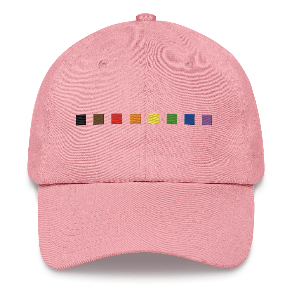 Embroidered Philly Pride Hat: Pride Flag Horizontal Square Design