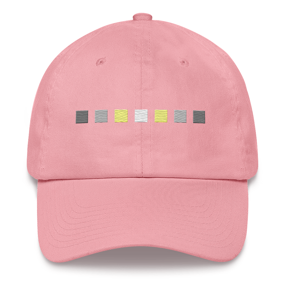 Embroidered Demigender Hat: Pride Flag Horizontal Square Design