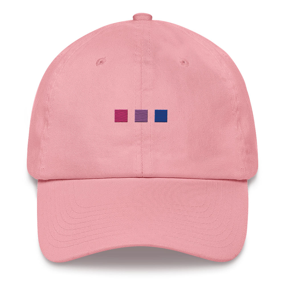 Embroidered Bisexual Hat: Pride Flag Horizontal Square Design
