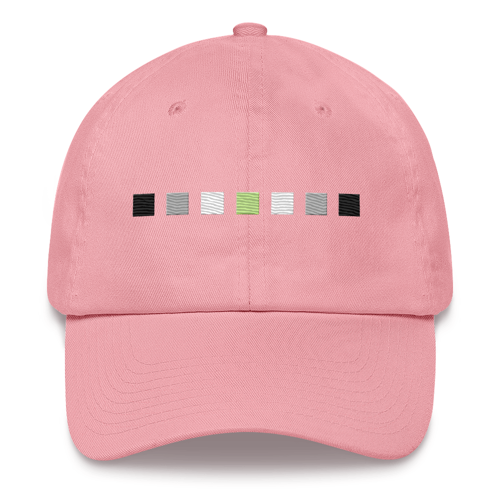 Embroidered Agender Hat: Pride Flag Horizontal Square Design