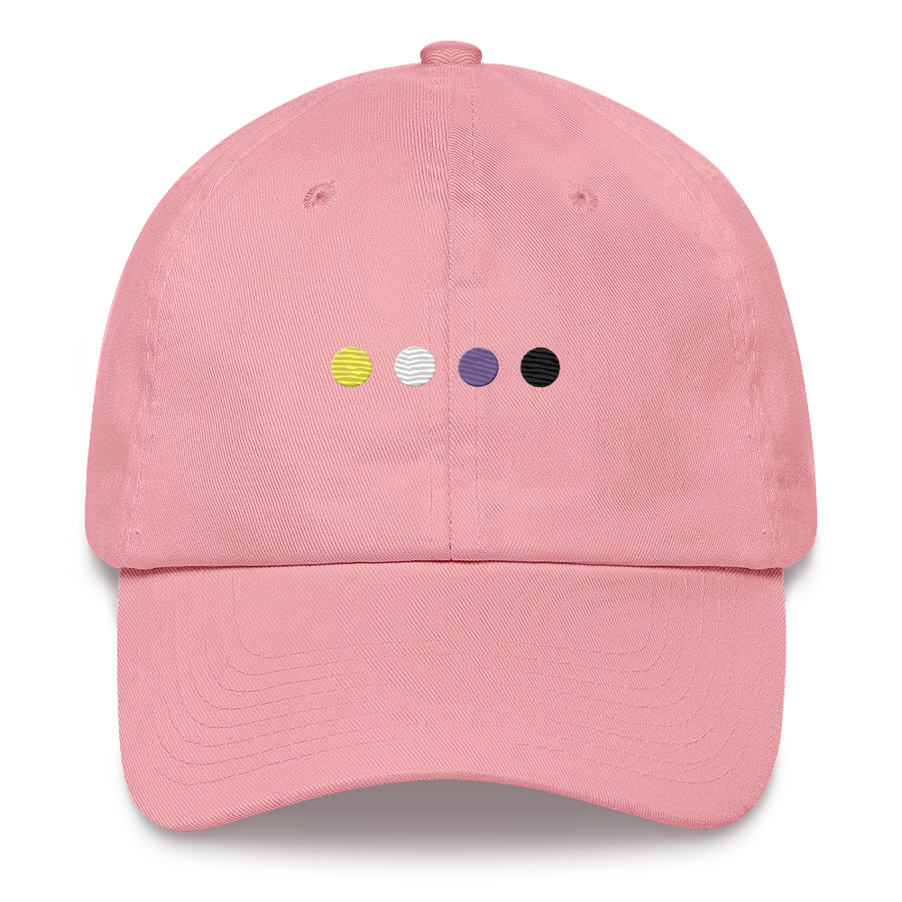 Embroidered Nonbinary Hat: Pride Flag Horizontal Circle Design