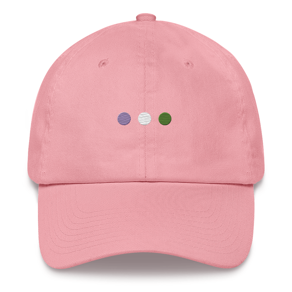 Embroidered Genderqueer Hat: Pride Flag Horizontal Circle Design