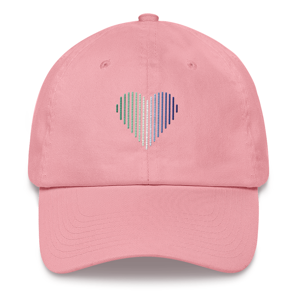 Gay Pride Heart Lines Hat: Embroidered Pride Gradient Cap