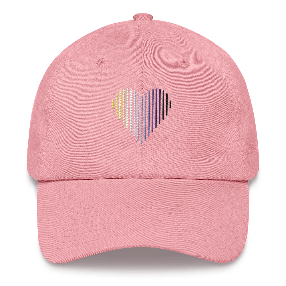 Nonbinary Heart Lines Hat: Embroidered Pride Gradient Cap