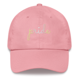 Pangender Pride Hat: Cursive 'Pride' in Gradient Colors