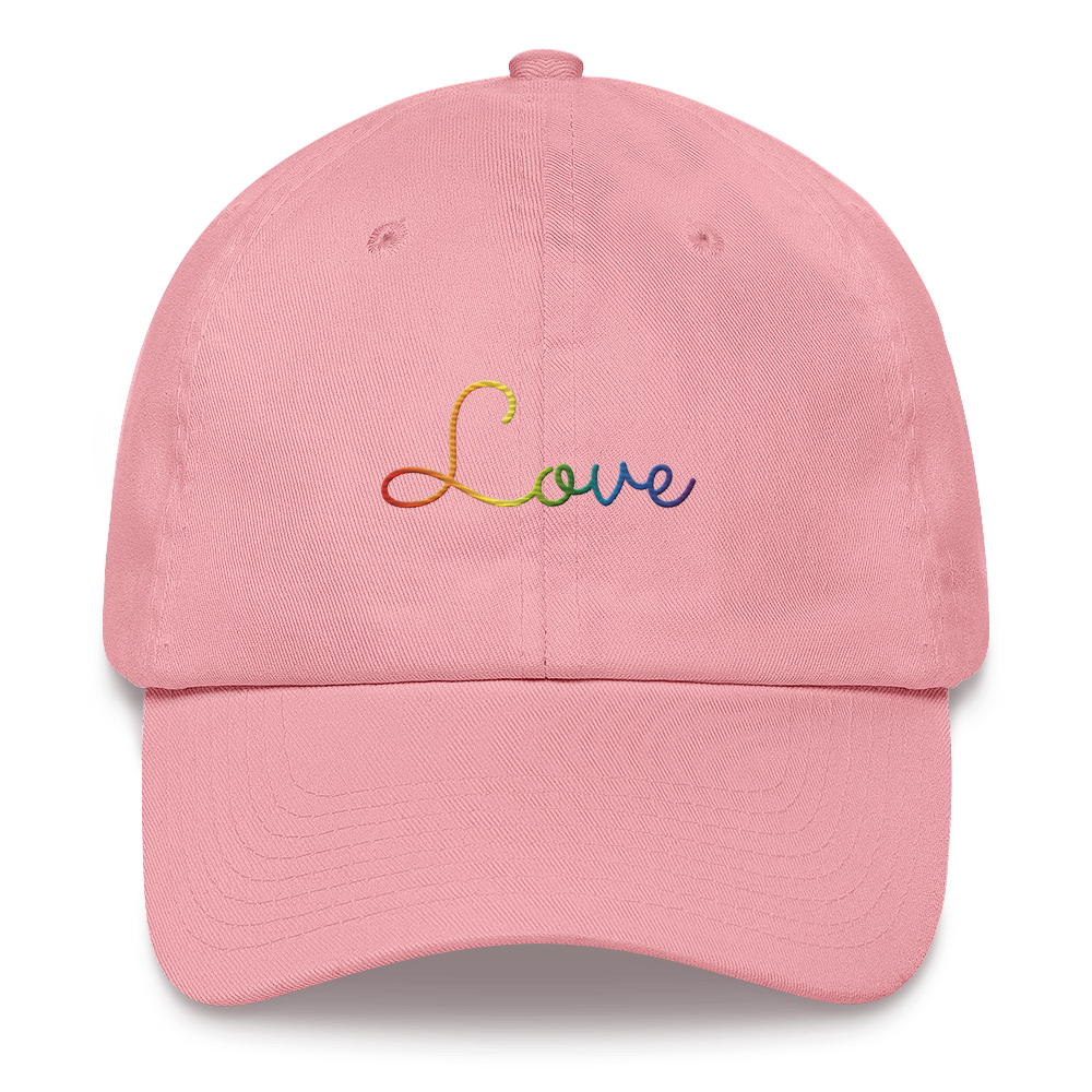 Pride Love Script Hat: Elegantly Embroidered Pride Cap