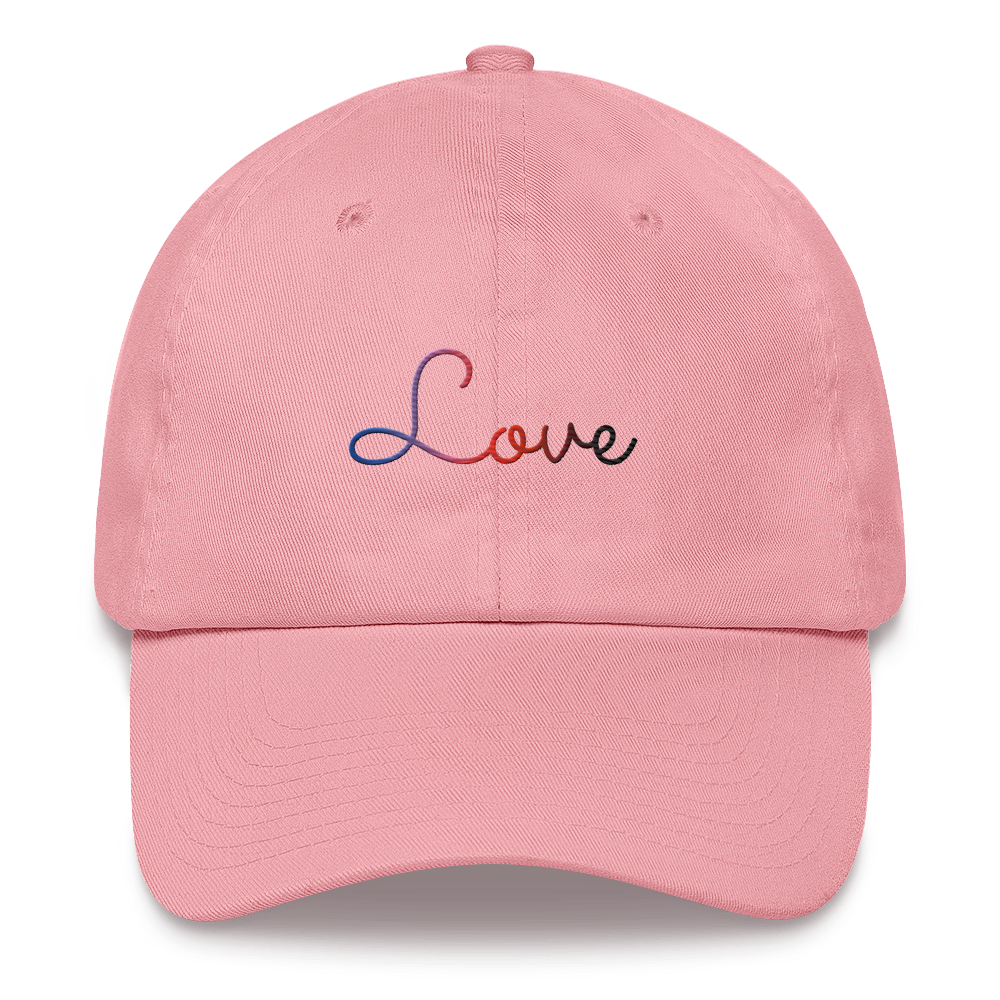Polyamory Love Script Hat: Elegantly Embroidered Pride Cap