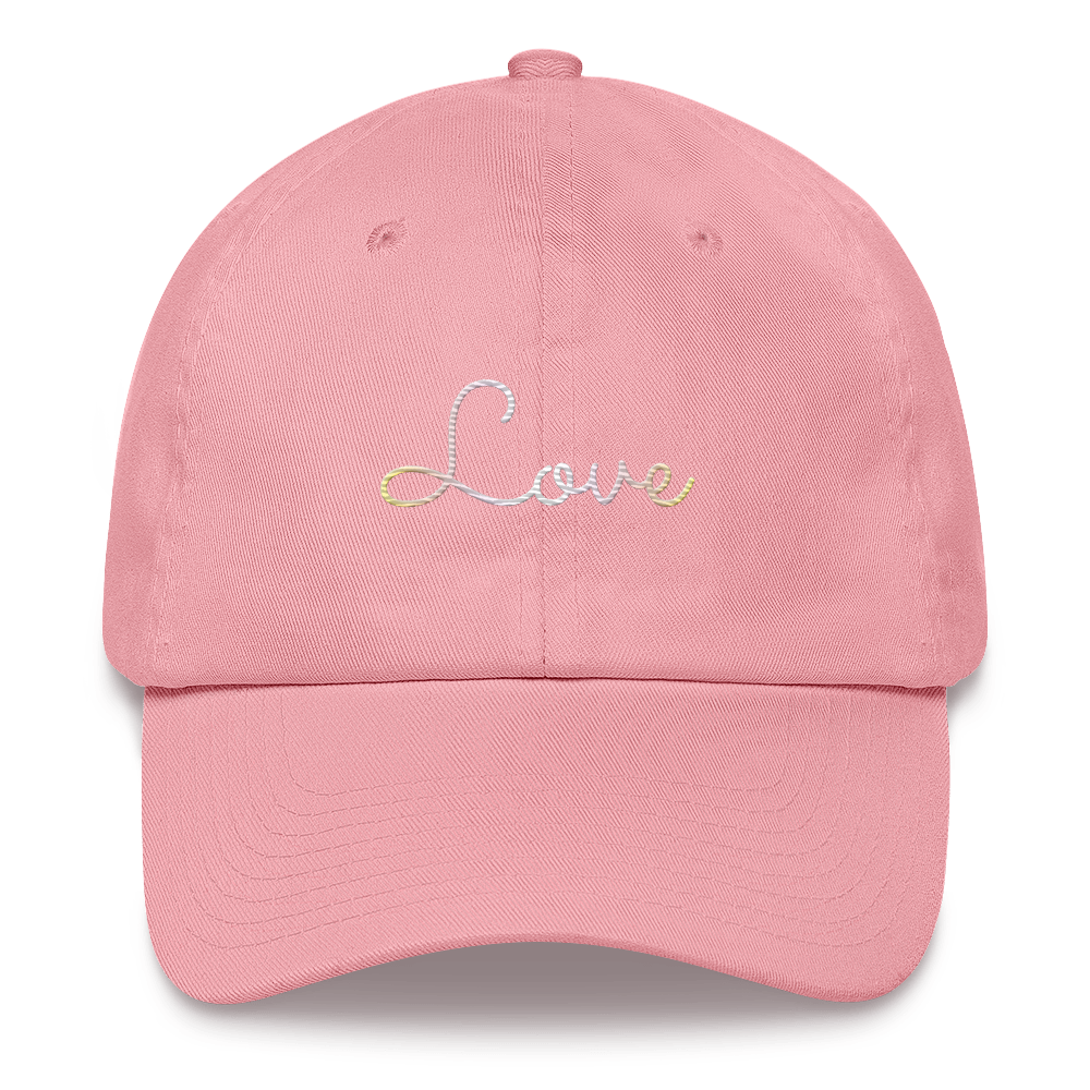 Pangender Love Script Hat: Elegantly Embroidered Pride Cap