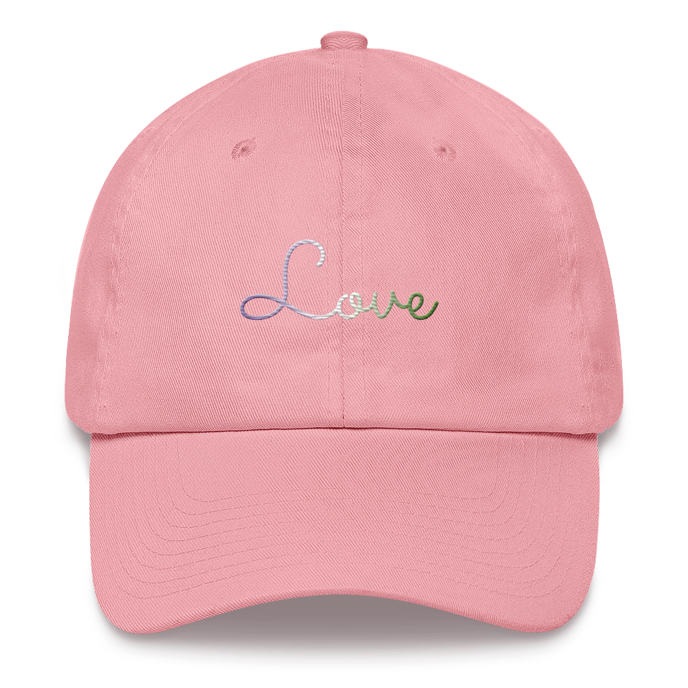 Genderqueer Love Script Hat: Elegantly Embroidered Pride Cap