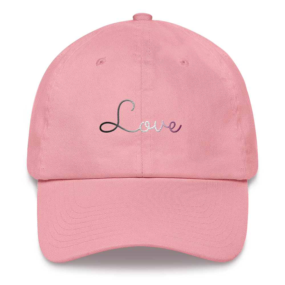 Asexual Love Script Hat: Elegantly Embroidered Pride Cap