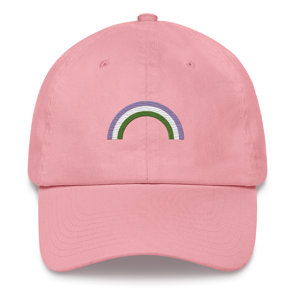 Embroidered Genderqueer Rainbow Hat: Pride Flag LGBTQ+ Design