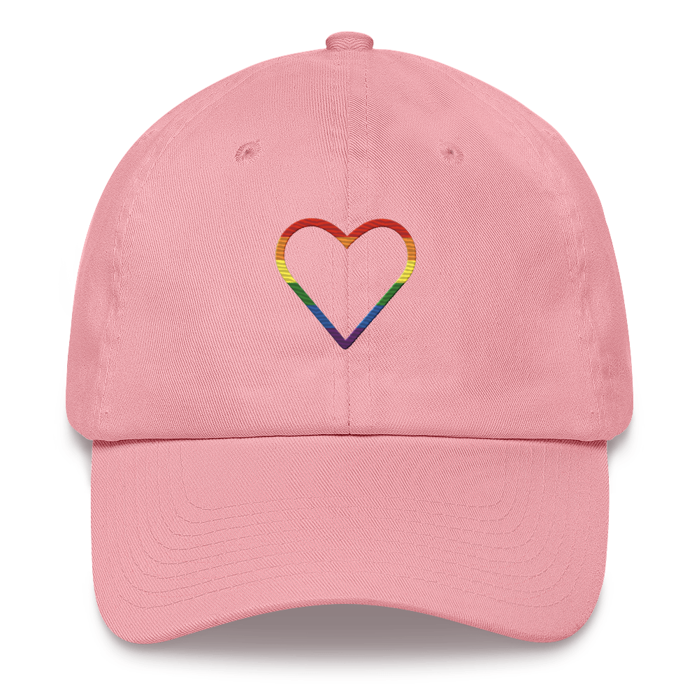 Pride Heart Hat: Embroidered Pride Cap