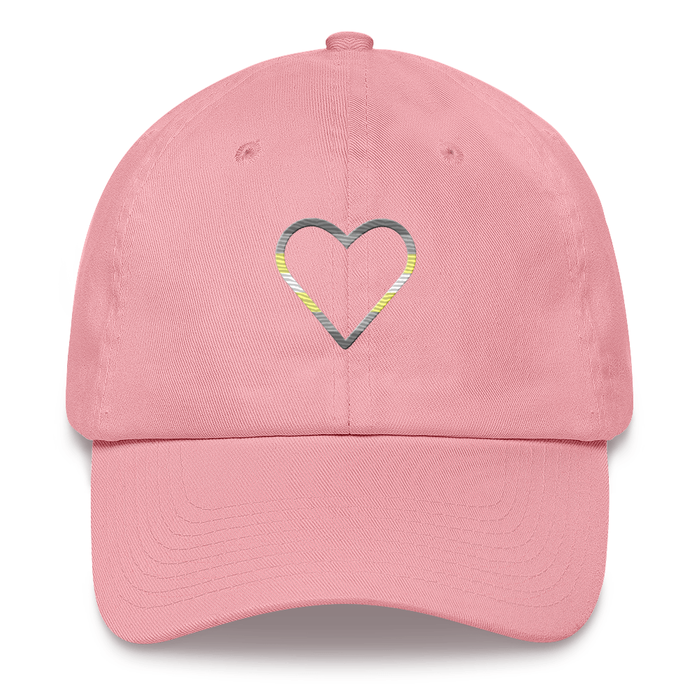 Demigender Heart Hat: Embroidered Pride Cap