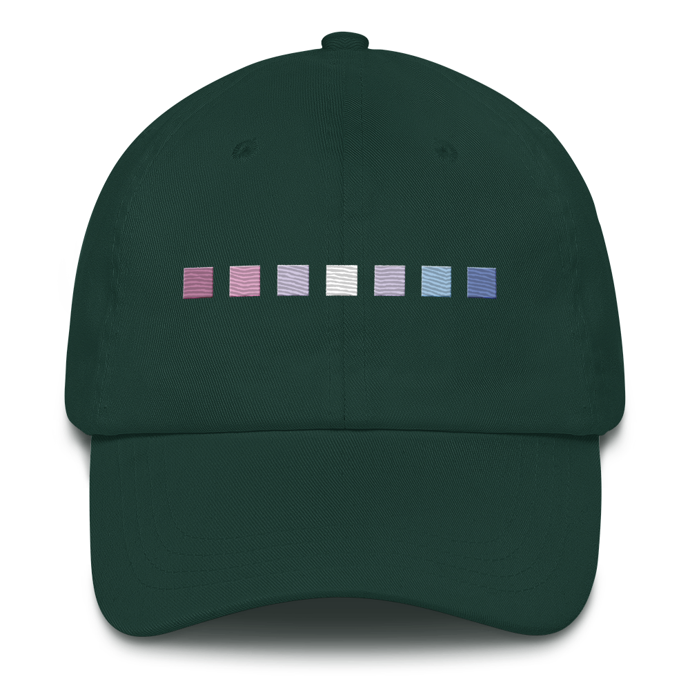 Embroidered Bigender Hat: Pride Flag Horizontal Square Design