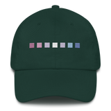 Embroidered Bigender Hat: Pride Flag Horizontal Square Design