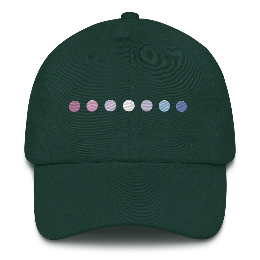 Embroidered Bigender Hat: Pride Flag Horizontal Circle Design