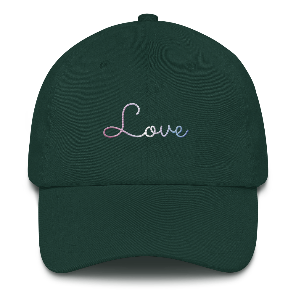 Bigender Love Script Hat: Elegantly Embroidered Pride Cap
