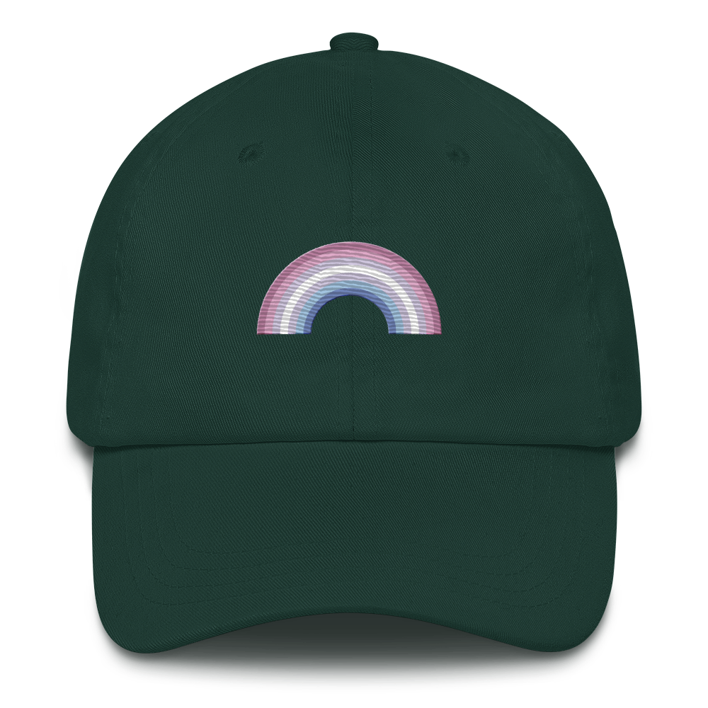 Embroidered Bigender Rainbow Hat: Pride Flag LGBTQ+ Design