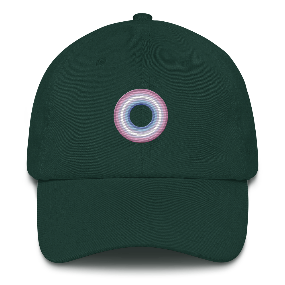 Embroidered Hat: Bigender Pride Ring Emblem Design