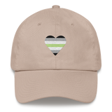 Agender Flag Embroidered Heart Hat: Celebratory LGBTQ+ Pride Design