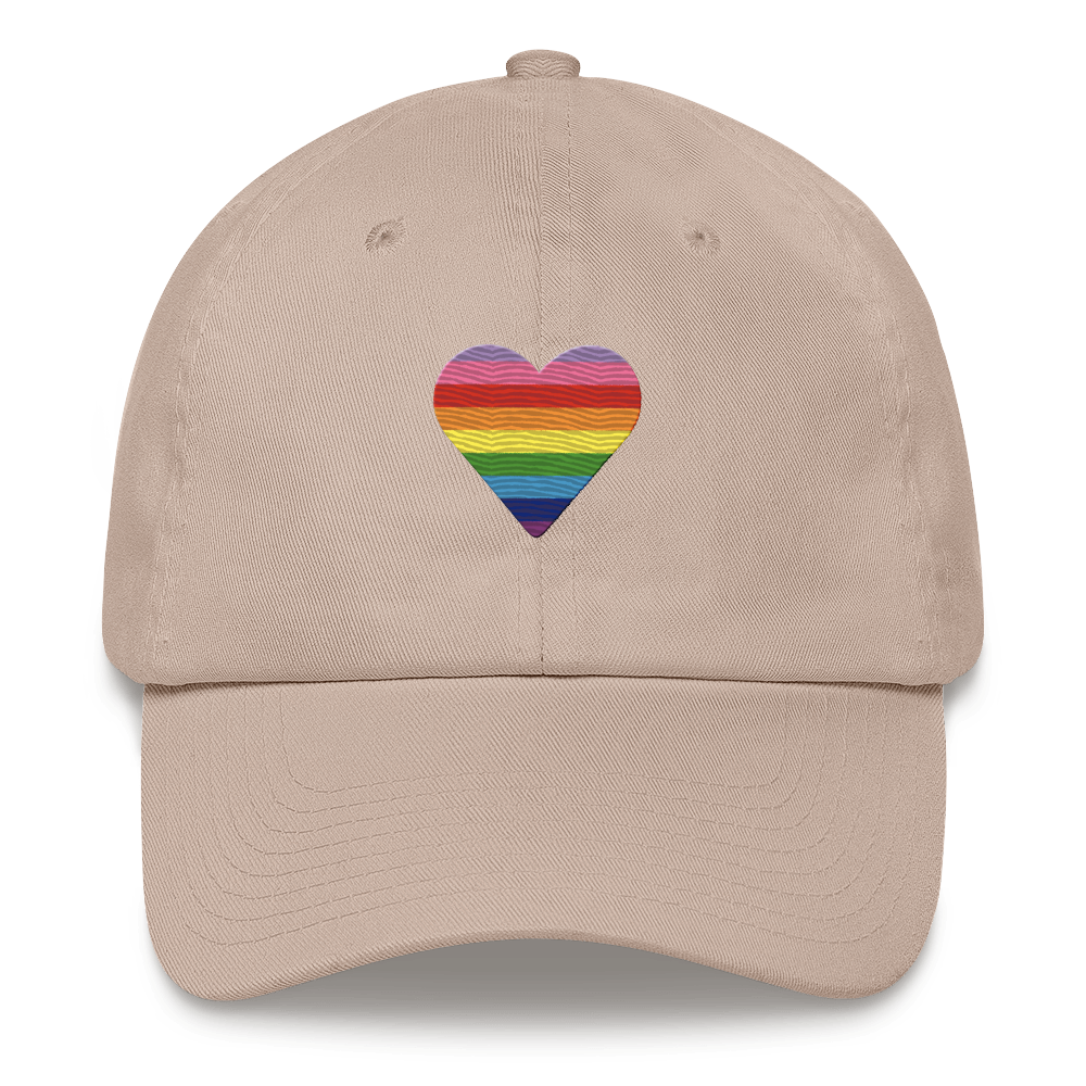 Gilbert Baker Pride Flag Embroidered Heart Hat: Celebratory LGBTQ+ Pride Design