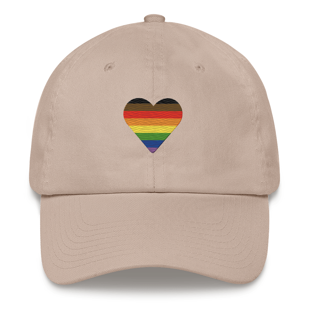 Philly Pride Flag Embroidered Heart Hat: Celebratory LGBTQ+ Pride Design