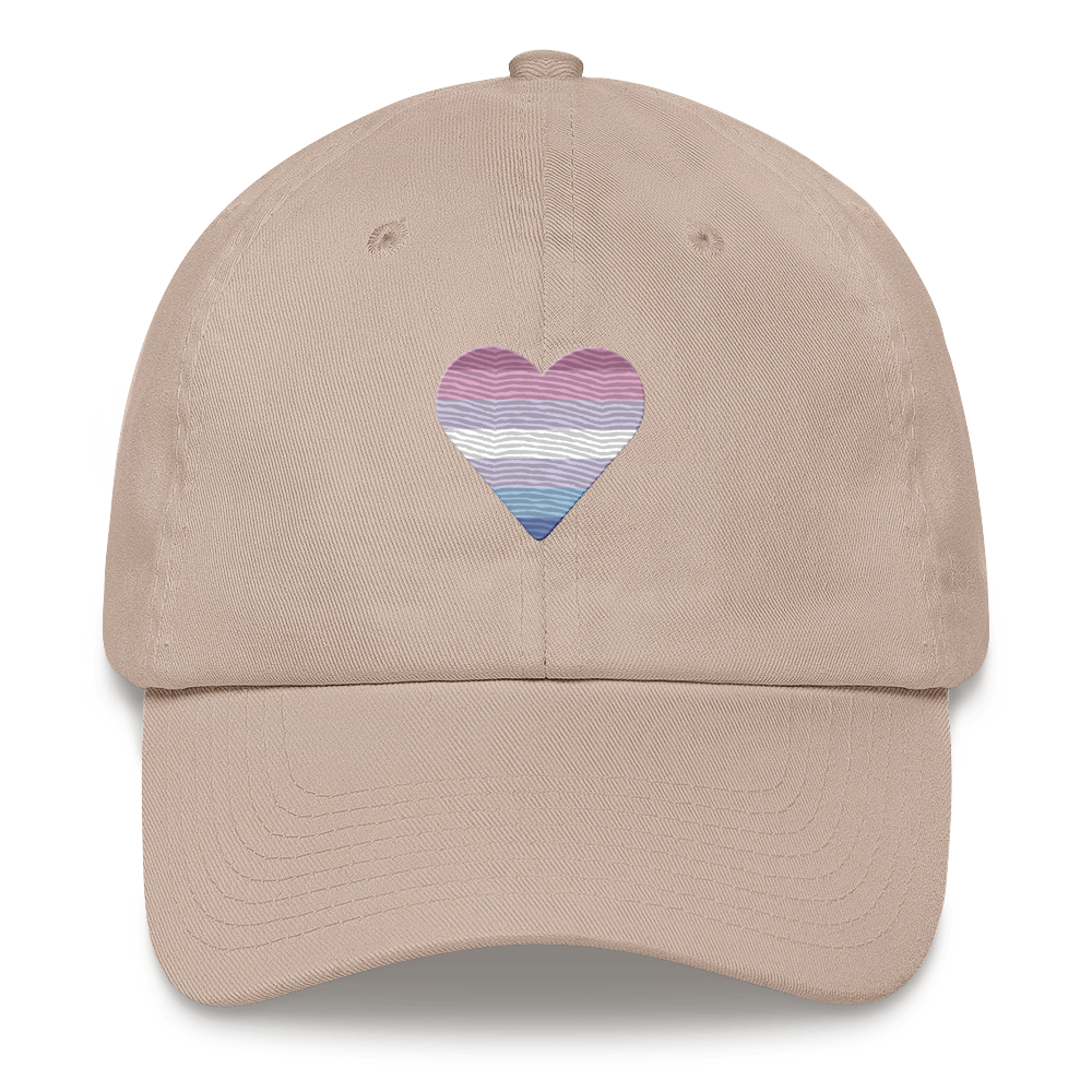 Bigender Flag Embroidered Heart Hat: Celebratory LGBTQ+ Pride Design