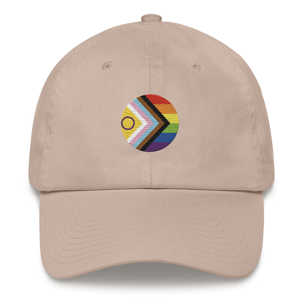 Intersex-Inclusive Pride Progress Flag Embroidered Circle Cap: Celebratory LGBTQ+ Pride Design