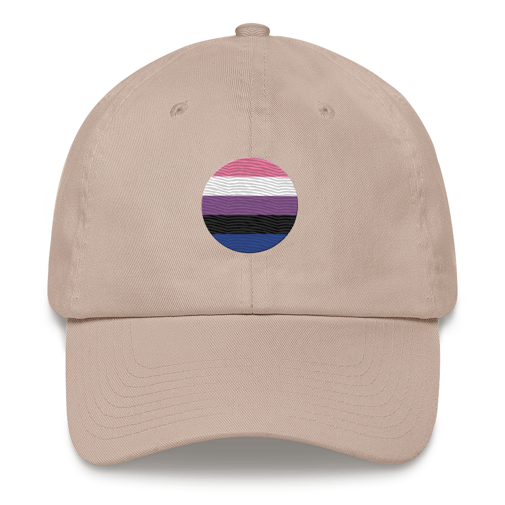 Genderfluid Flag Embroidered Circle Cap: Celebratory LGBTQ+ Pride Design