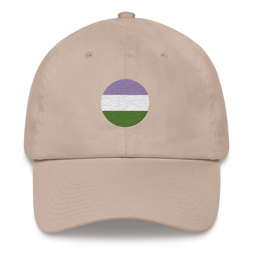 Genderqueer Flag Embroidered Circle Cap: Celebratory LGBTQ+ Pride Design
