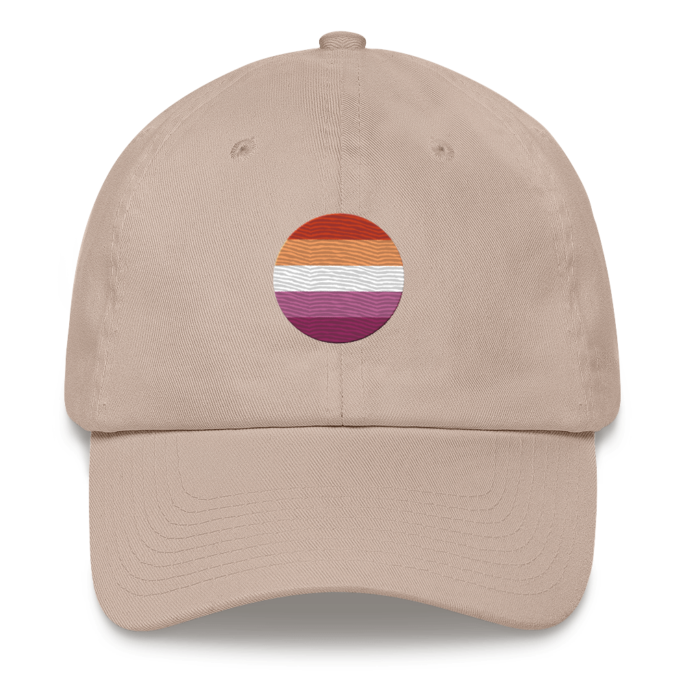 Lesbian Flag Embroidered Circle Cap: Celebratory LGBTQ+ Pride Design