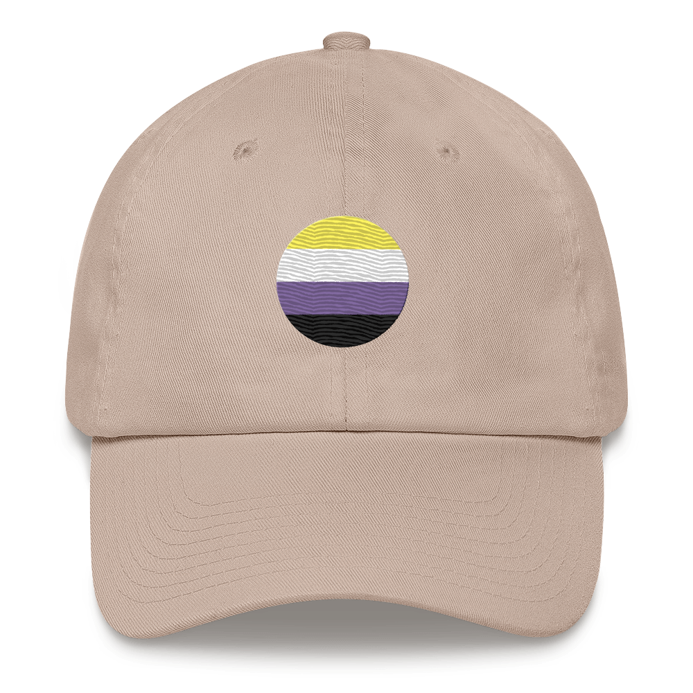 Nonbinary Flag Embroidered Circle Cap: Celebratory LGBTQ+ Pride Design